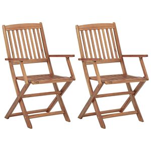vidaXL Opklapbare stoelen, 2 stuks, massief acaciahout