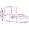 vidaXL Bedframe met Gevoerd Hoofdgedeelte Lichtgrijs 90 x 200 cm