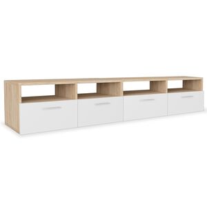 vidaXL Tv-meubels 2 st 95x35x36 cm bewerkt hout eikenkleurig en wit