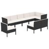 vidaXL 9-delige Loungeset met kussens poly rattan zwart