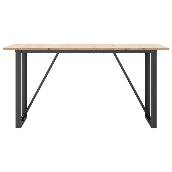 vidaXL Eettafel O-frame 140x80x75 cm massief grenenhout en staal