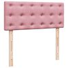 vidaXL Boxspring met matras fluweel roze 120x190 cm
