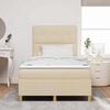 vidaXL Boxspring bed met hoofdeinde Cr&egrave;me 120 x 190 cm Stof