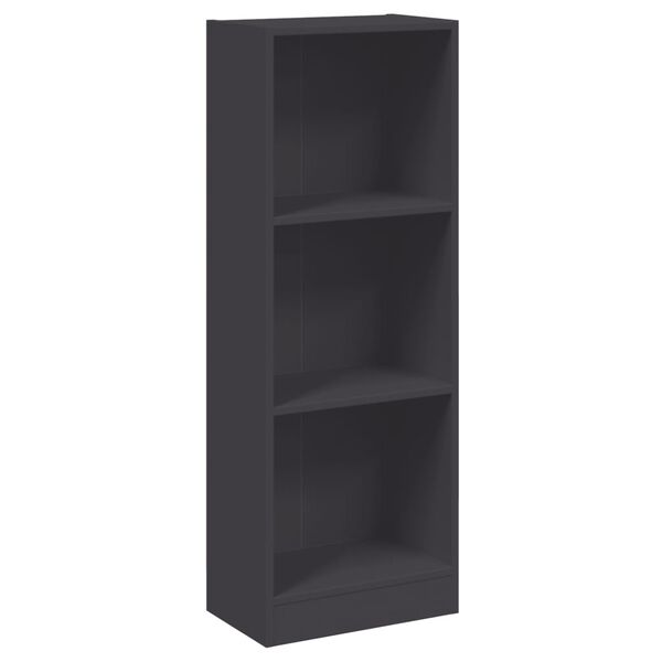 vidaXL Boekenkast met 3 schappen 40x24x109 cm bewerkt hout grijs