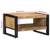 vidaXL Salontafel 70x50x38 cm massief ruw mangohout
