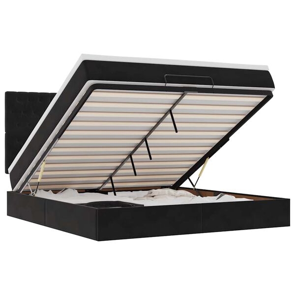 vidaXL Ottoman bed met matrassen en LED's 180x200cm fluweel zwart
