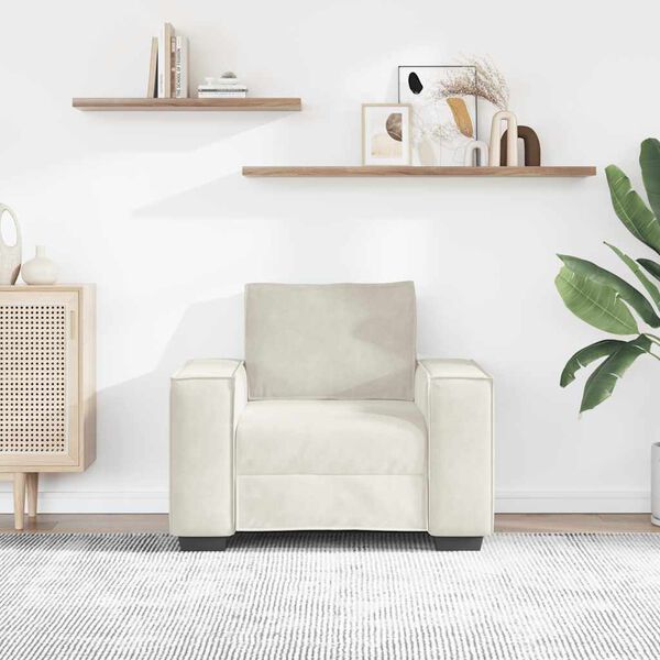vidaXL Fauteuil Cr&egrave;me 100x78x84 cm Fluweel