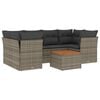 vidaXL 7-delige Loungeset met kussens poly rattan grijs