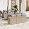 vidaXL Bankstel 6 pcs Beige en Grijs poly rattan