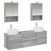vidaXL Badkamermeubelset 5 pcs Grijs Sonoma Bewerkt hout en glas