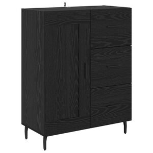 vidaXL Dressoir Zwart Eiken 69,5 x 34 x 90 cm Gemonteerd hout en ijzer