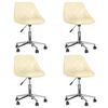 vidaXL Eetkamerstoelen draaibaar 4 st kunstleer cr&egrave;mekleurig