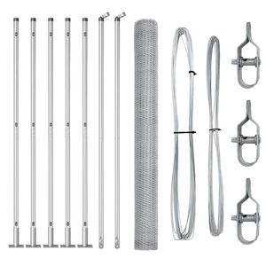 vidaXL Gelast Draadhek met Betonnen Basis 10 x 1,6 m (B x H)