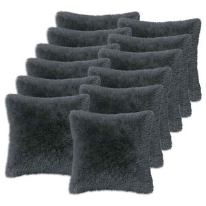 vidaXL Kussen met kussen HEERLEN 12 st Antraciet PV Fleece