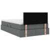 vidaXL Opbergbed met LED met matras Donkergrijs 120 x 190 cm Stof