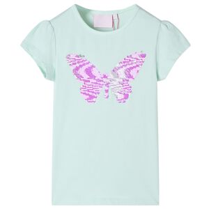 Kindershirt met kapmouwen 128 lichtmintkleur