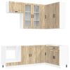 vidaXL Keukenblok PORTO 8 st Sonoma Eiken Bewerkt hout