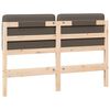 vidaXL Gestoffeerd hoofdbord Bruin en Taupe 140 cm Massief grenenhout