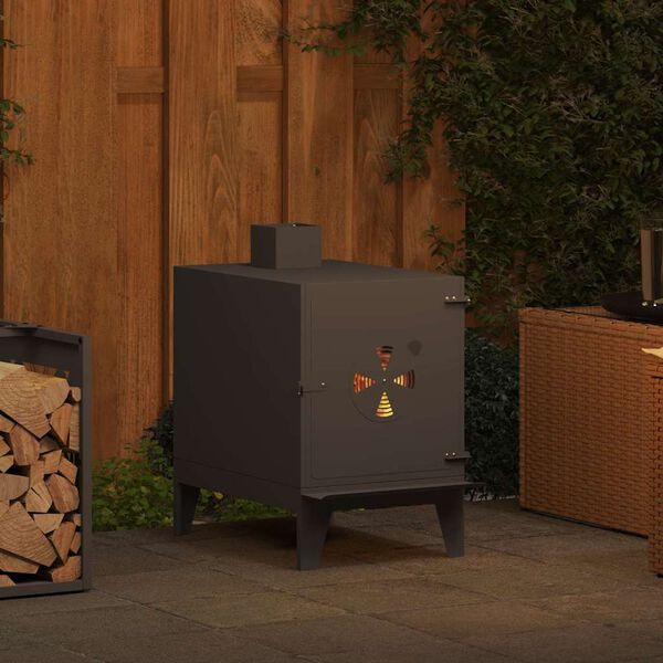 vidaXL Camping Kachel Zwart 35 x 50 x 60 cm Koudgewalst staal