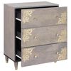 vidaXL Dressoir Grijs en Goud 60 x 33 x 75 cm Massief Mango Hout