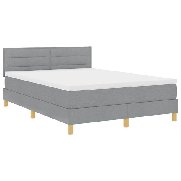vidaXL Boxspringbed met matras Lichtgrijs 160 x 200 cm Stof