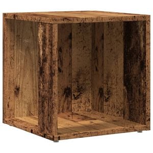 vidaXL Bijzettafel 33x33x34 cm bewerkt hout oud houtkleurig
