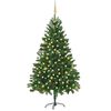 vidaXL Kunstkerstboom met verlichting en kerstballen 210 cm groen