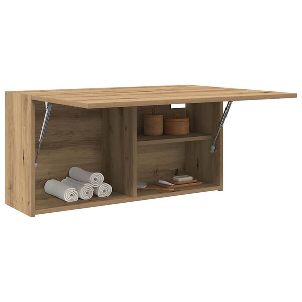 vidaXL Badkamerwandkast 80x25x40 cm bewerkt hout artisanaal eikenkleur