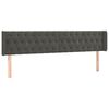vidaXL Hoofdbord LED 203x16x78/88 cm fluweel donkergrijs