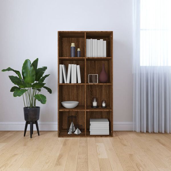 vidaXL Boekenkast 66x30x130 cm bewerkt hout bruin eikenkleur