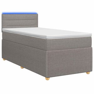 vidaXL Boxspringbed met matras met hoofdeinde Taupe 90 x 190 cm Stof