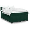 vidaXL Boxspring met matras fluweel donkergroen 140x190 cm