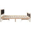 vidaXL Bedframe met hoofdeinde Zwart 135 x 190 cm Stof
