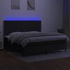 vidaXL Boxspring met matras en LED stof zwart 200x200 cm
