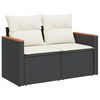 vidaXL 7-delige Loungeset met kussens poly rattan zwart