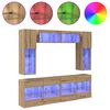 vidaXL TV Wandkast Set met LED 6 pcs Artisan Eik Geconstrueerd hout