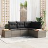 vidaXL Tuin Sofa Set met kussen 5 pcs Beige poly rattan