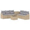 vidaXL Bankstel 8 st Beige en Licht Grijs Poly Rattan en Staal