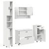 vidaXL Badkamermeubelset met lade 4 pcs Wit Geperst Hout en Metaal