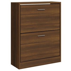 vidaXL Schoenenkast 63x24x81 cm bewerkt hout bruin eikenkleur