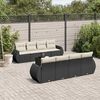 vidaXL 9-delige Loungeset met kussens poly rattan zwart