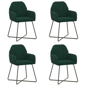 vidaXL Eettafelstoelen 4 st fluweel Donkergroen 55 x 50 x 84 cm