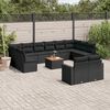 vidaXL 13-delige Loungeset met kussens poly rattan zwart