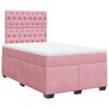 vidaXL Boxspring met matras fluweel roze 120x190 cm
