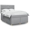 vidaXL Boxspring met matras stof lichtgrijs 140x200 cm