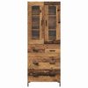 vidaXL Hoge kast met lade 2 pcs Oudhout Bewerkt hout