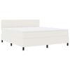 vidaXL Boxspring bed Cr&egrave;me en Wit 203 x 180 x 88 cm Katoenen stof