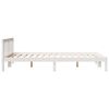 vidaXL Bedframe extra lang zonder matras grenenhout wit 160x220 cm