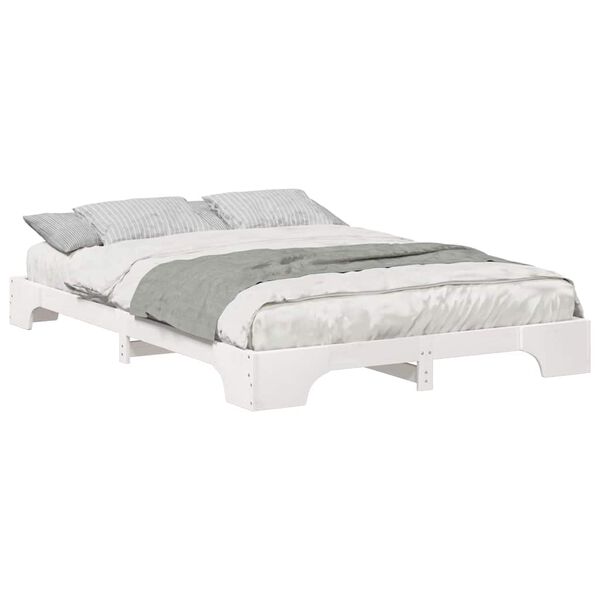 vidaXL Bedframe Wit 140 x 210 cm Massief grenenhout