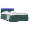 vidaXL Opbergbed met LED met matras Donkergroen 140 x 200 cm Fluweel